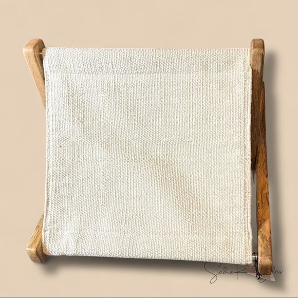 Foldable Outdoor Patio Stool Natural/Cream - Hearth & Hand Magnolia -Target 2025 - Picture 9 of 11